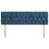 vidaXL Cabeceira de cama 2 pcs veludo 80x7x78/88 cm azul-escuro