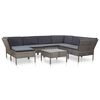 vidaXL 8 pcs conjunto lounge de jardim c/ almofad&otilde;es vime PE cinzento