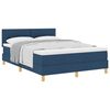 vidaXL Cama Box com almofada com cabeceira Azul 160 x 200 cm tecido