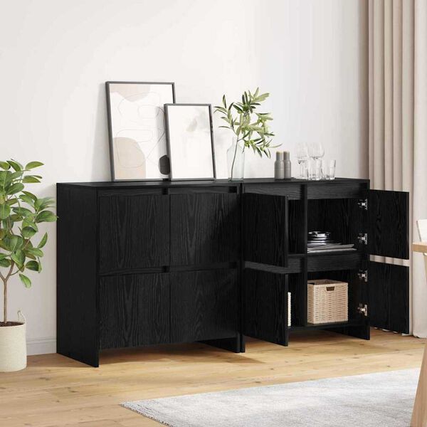 vidaXL Aparadores 2 pcs Carvalho preto 70 x 41 x 75 cm