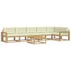 vidaXL Conjunto de Sof&aacute;s para Exterior 7 unid. Branco e Creme