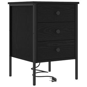 vidaXL Arm&aacute;rio de Cabeceira Carvalho Preto 42 x 41 x 61 cm