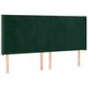 vidaXL Cabeceira cama c/ abas veludo 183x16x118/128 cm verde-escuro