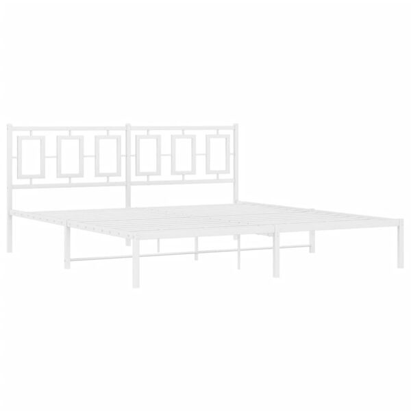 vidaXL Estrutura de cama com cabeceira 183x213 cm metal branco