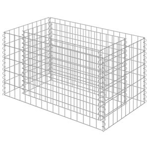 vidaXL Canteiro elevado/cesto gabi&atilde;o 90x50x50 cm a&ccedil;o galvanizado