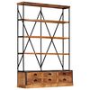vidaXL Estante 4 prateleiras e 6 gavetas 122x36x181cm mangueira maci&ccedil;a