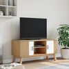 vidaXL M&oacute;vel de TV OLDEN 114x43x57cm pinho maci&ccedil;o branco e castanho