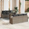 vidaXL Conjunto de Sof&aacute; de Jardim 7 pcs Cinzeto Rattan Sint&eacute;tico