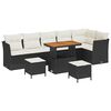 vidaXL Conjunto de Sof&aacute; de Jardim 9 unid. Preto vime PE