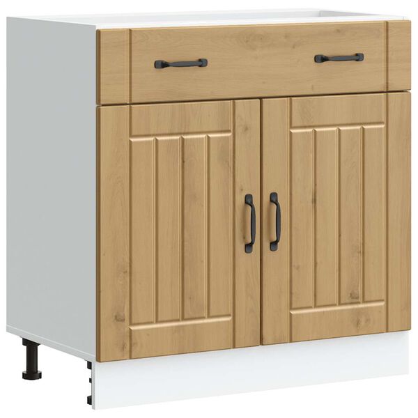 vidaXL Arm&aacute;rio de cozinha baixo Lucca madeira carvalho artisiano