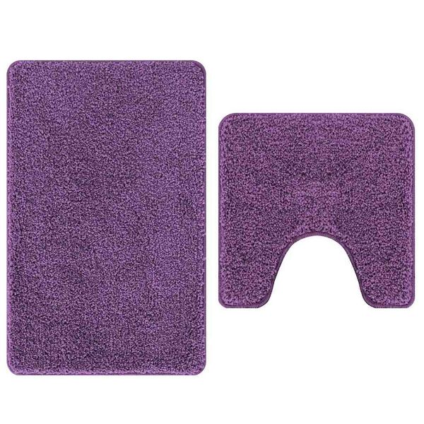 vidaXL Conjunto de Tapetes de Banho Antiderrapantes 2 pcs Roxo PP