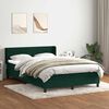 vidaXL Cama box spring com colch&atilde;o 160x210 cm veludo verde escuro