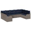 vidaXL Conjunto de Sof&aacute; de Jardim Cinzeto vime PE
