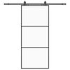 vidaXL Porta deslizante c/ conj. ferragens 90x205cm vidro ESG preto