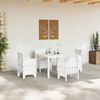 vidaXL Conjunto de Jantar para Jardim 5 pcs Branco Rattan Polt