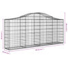 vidaXL Cestos gabião arqueados 2 pcs 200x30x80/100cm ferro galvanizado