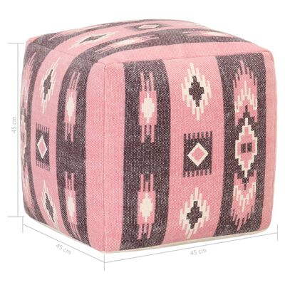vidaXL Pufe com design estampado 45x45x45 cm algodão rosa