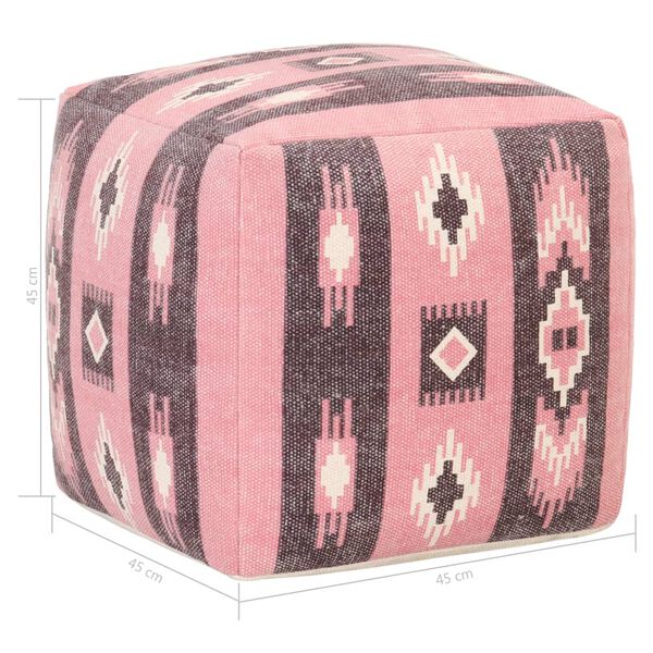 vidaXL Pufe com design estampado 45x45x45 cm algod&atilde;o rosa