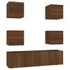 vidaXL Conjunto m&oacute;veis de TV 6pcs madeira processada carvalho castanho