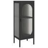 vidaXL Aparador 40x35x105 cm vidro e a&ccedil;o preto
