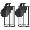 vidaXL Candeeiros de parede p/ exterior 2 pcs a&ccedil;o inoxid&aacute;vel preto