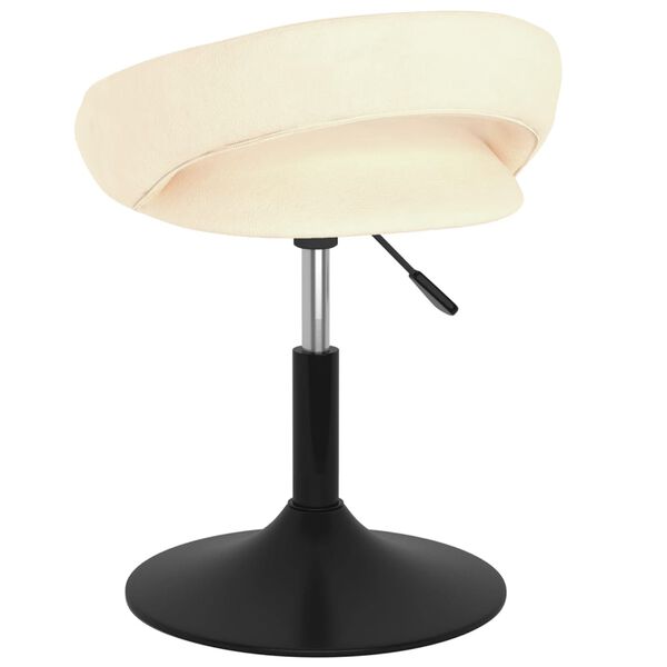 vidaXL Cadeira de jantar girat&oacute;ria veludo cor creme