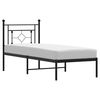 vidaXL Estrutura de cama com cabeceira 80x200 cm metal preto