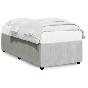 vidaXL Estrutura de cama sem colch&atilde;o 90x190 cm veludo cinzento-claro