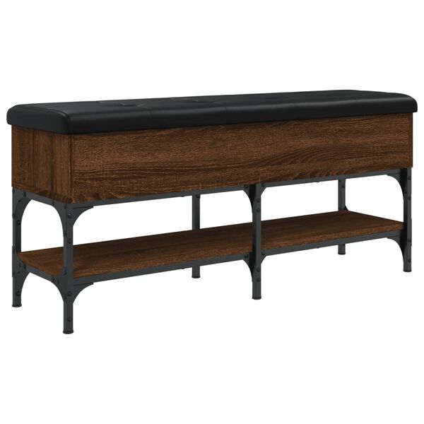 vidaXL Banco sapateira 102x32x45cm derivados madeira carvalho castanho