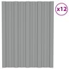 vidaXL Painel de telhado 12 pcs 60x45 cm aço galvanizado cinzento