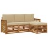 vidaXL Conjunto de Sof&aacute;s para Exterior 4 unid. Natural e Bege
