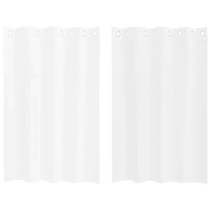 vidaXL Cortina de Voile 2 pcs Branco 140 x 140 cm Poli&eacute;ster