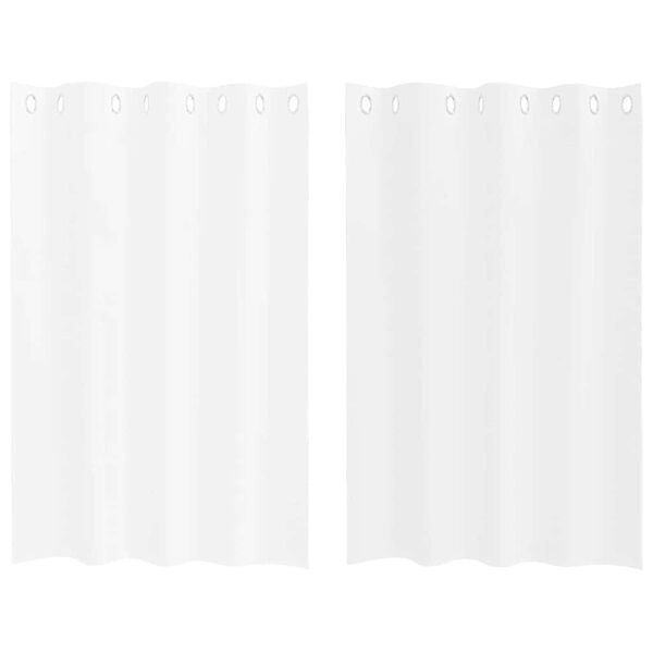 vidaXL Cortina de Voile 2 pcs Branco 140 x 140 cm Poli&eacute;ster