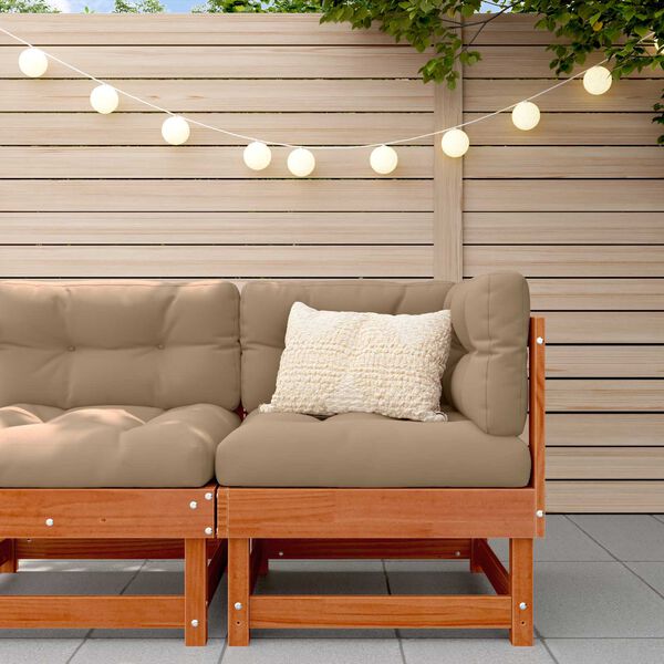 vidaXL Sof&aacute; de Canto para Jardim Madeira de pinho maci&ccedil;o Castanho Cera