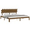 vidaXL Estrutura cama c/ cabeceira 200x200cm maci&ccedil;o castanho-mel