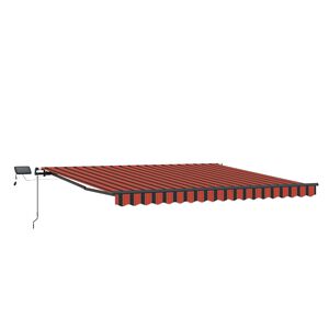 vidaXL Toldo retr&aacute;til laranja e castanho 450 &times; 300 cm