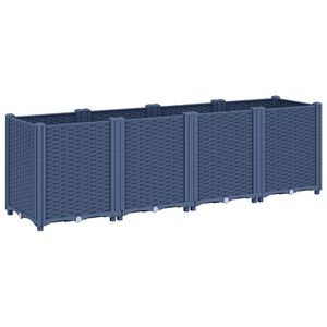 vidaXL Vaso/floreira 160x40x53 cm PP cinzento azul