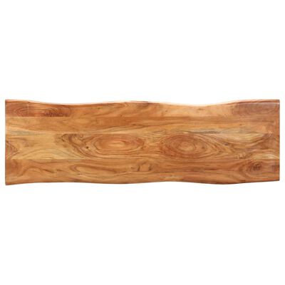 vidaXL Banco com borda viva 160 cm madeira de acácia maciça e aço