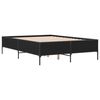 vidaXL Estrutura de cama 135x190 cm derivados de madeira/metal preto
