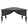 vidaXL Gazebo com cortinas alumínio 4x3x2,6 m preto