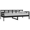 vidaXL Sofá-cama 90x190 cm madeira de pinho maciça preto