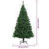 vidaXL &Aacute;rvore de Natal Artificial Verde 180 cm PVC, A&ccedil;o e Pl&aacute;stico