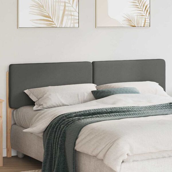 vidaXL Cabeceira estofada com cabeceira Marrom e Cinza Claro 200 cm