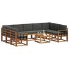 vidaXL Conjunto de Sof&aacute;s para Exterior 10 pcs Natural e Antracite