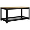 vidaXL Mesa de centro 90x45x45 cm MDF e ferro castanho-claro e preto