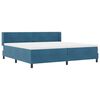 vidaXL Cama Box com colch&atilde;o Azul Escuro 200 x 200 cm Veludo