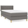 vidaXL Cama com molas/colch&atilde;o 90x190 cm tecido cinza-escuro