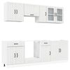 vidaXL 8 pe&ccedil;as arm&aacute;rio de cozinha conjunto Lucca branco brilhante