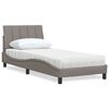 vidaXL Cama com colch&atilde;o Hanko 90x200 cm tecido cinzento-acastanhado