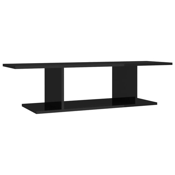 vidaXL Móvel de parede para TV 103x30x26,5 cm preto brilhante